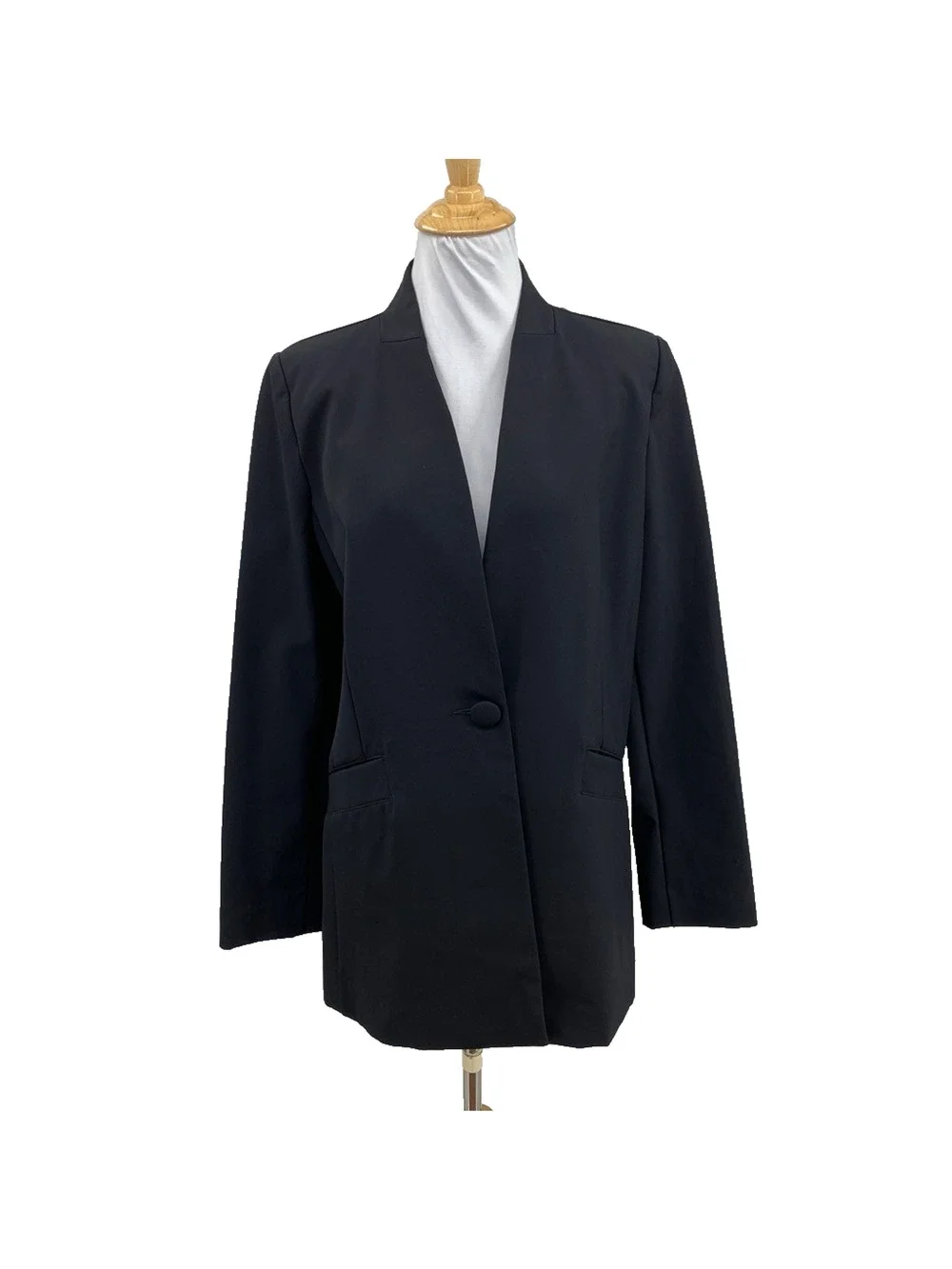 Cabi Blazer Womens 8 Black Dinner Long Sleeves‎ One Button Gathered Back Jacket